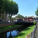 View of Béziers Cathedral and the historic Pont Vieux crossing the River Orb