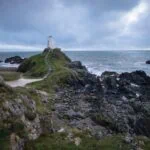 Coastline and countryside on the island of Anglesey, North Wales
