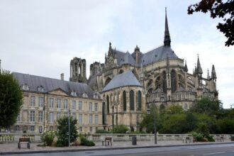 The magnificent Notre-Dame de Reims Cathedral in the historic centre of Reims