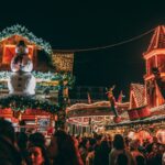 Birmingham Christmas market with festive stalls and decorations
