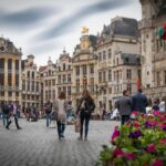 Grand Place in central Brussels with historic guildhall buildings