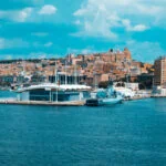 Cagliari waterfront and cruise port in Sardinia