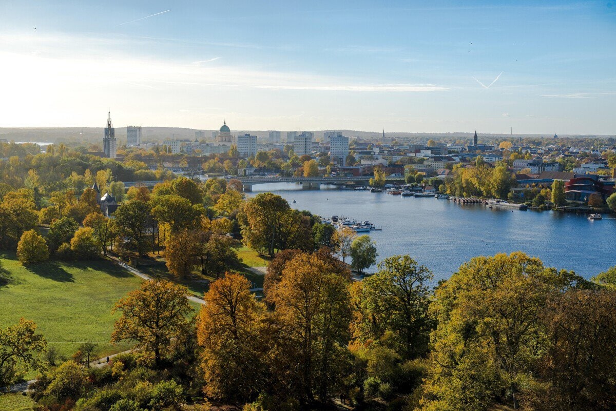 Potsdam cityscape beside the water on a day trip from Berlin