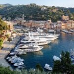 Portofino harbour on a day trip from Genoa, Italy
