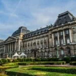 Royal Palace of Brussels with formal gardens in front