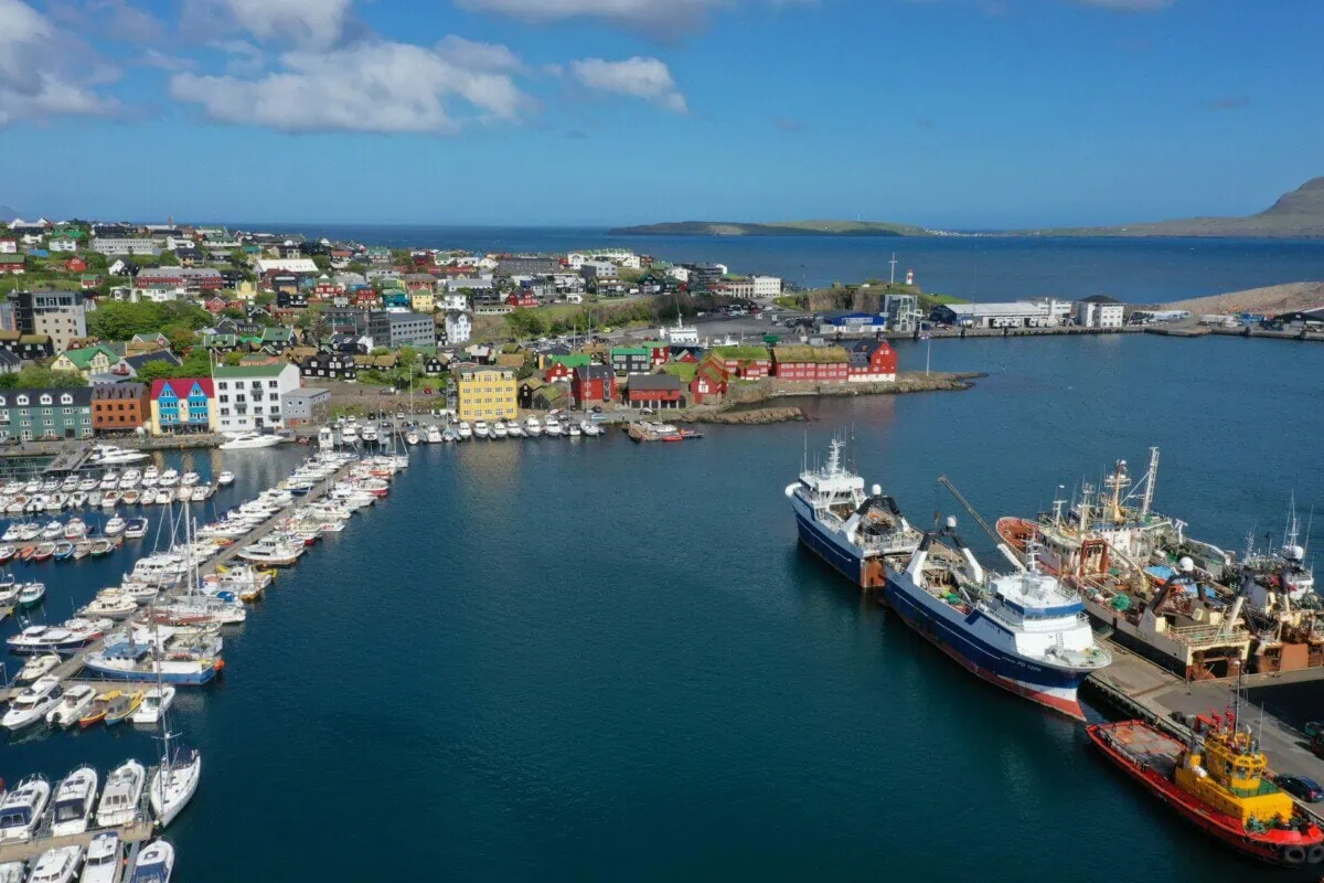Tórshavn harbour and colourful waterfront buildings in the Faroe Islands