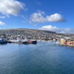 Tórshavn harbour with fishing boats, marina and colourful houses