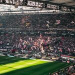 Eintracht Frankfurt supporters inside Deutsche Bank Park