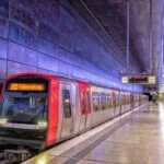 Hamburg U-Bahn train at an underground station