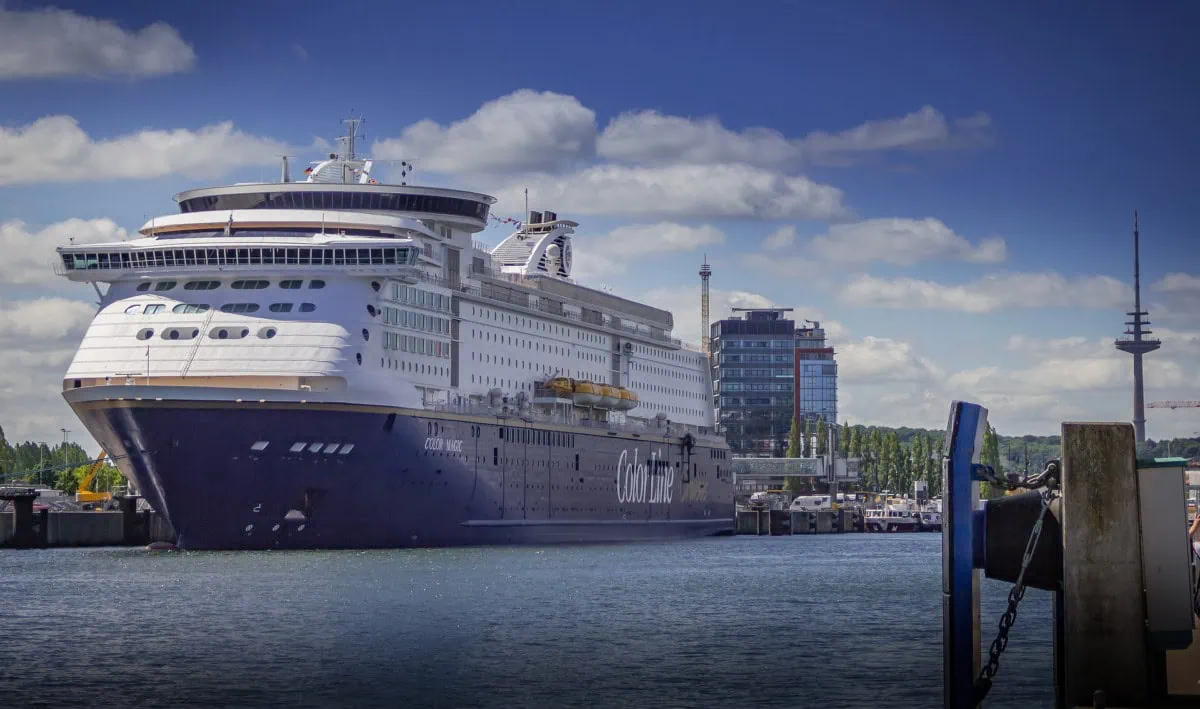 Color Line passenger ship docked at Kiel harbour