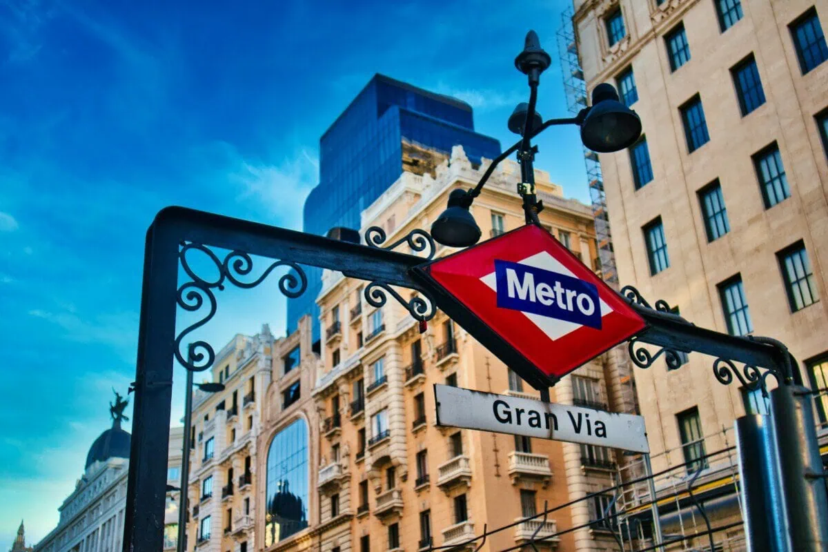 Gran Vía Metro entrance in central Madrid