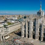 Duomo di Milano and Galleria Vittorio Emanuele II viewed from above