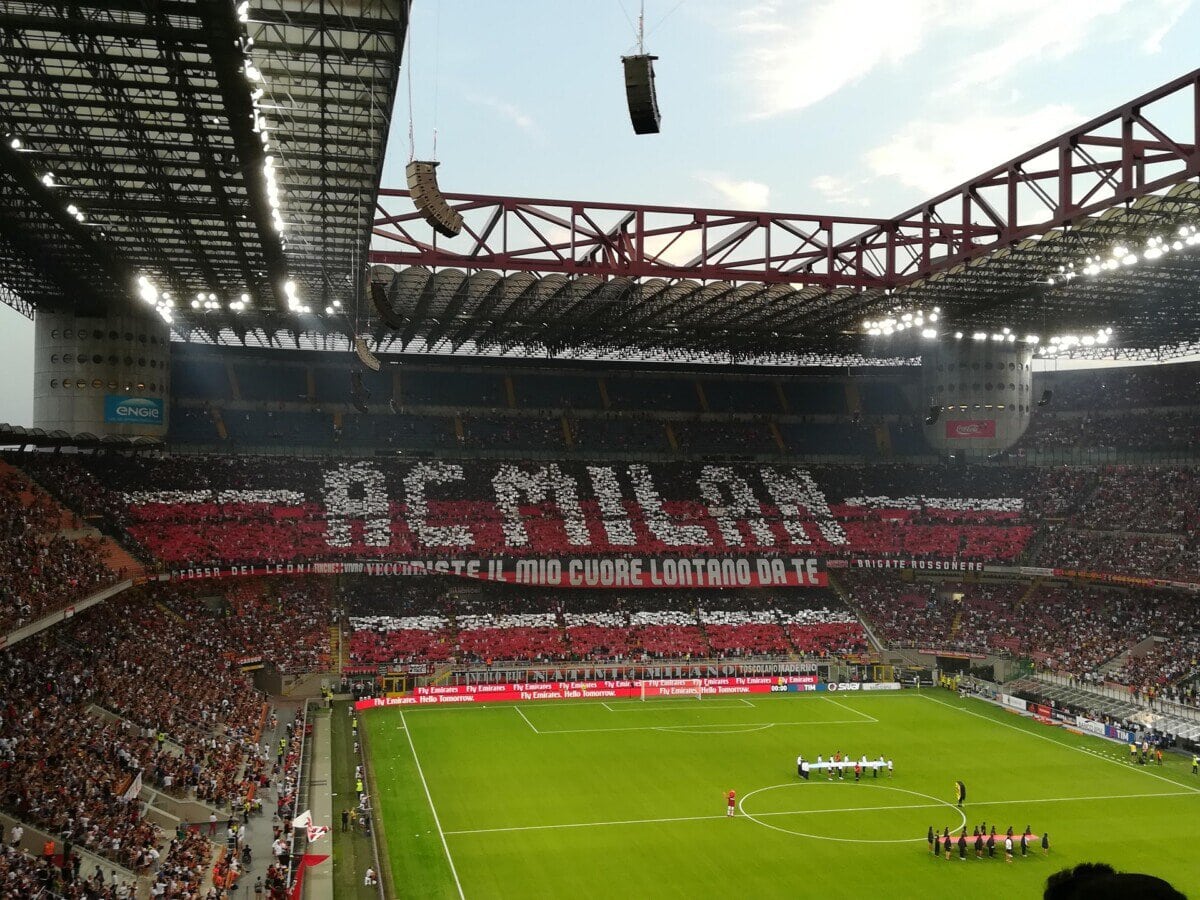 San Siro Stadium in Milan during an AC Milan football match