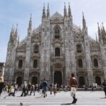 Duomo di Milano cathedral and Piazza del Duomo in central Milan