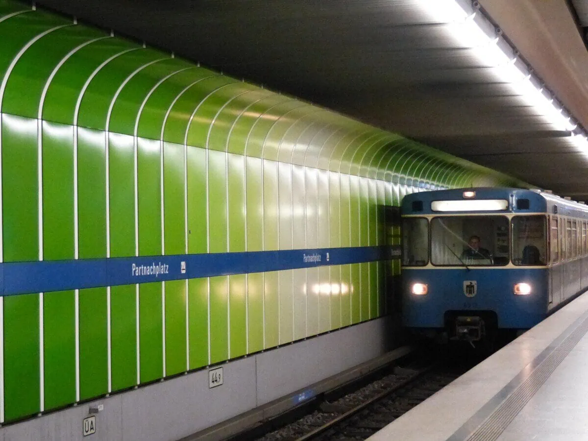 Munich U-Bahn train at Partnachplatz station
