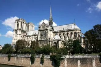 Notre-Dame Cathedral beside the River Seine in Paris