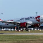 Czech Airlines aircraft approaching Prague Airport