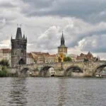 Charles Bridge crossing the Vltava River in Prague