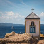 Small coastal chapel overlooking the sea in Sardinia