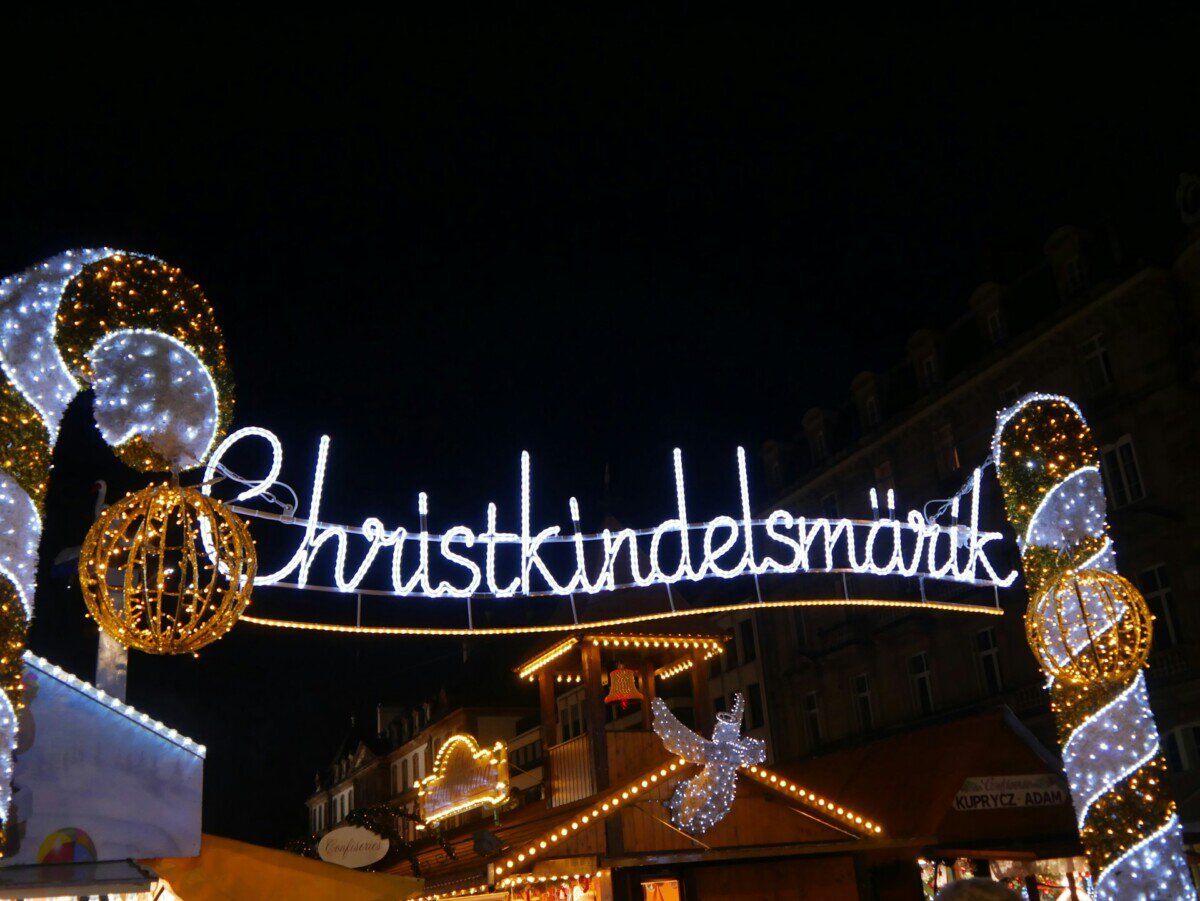 Strasbourg Christkindelsmärik Christmas market entrance