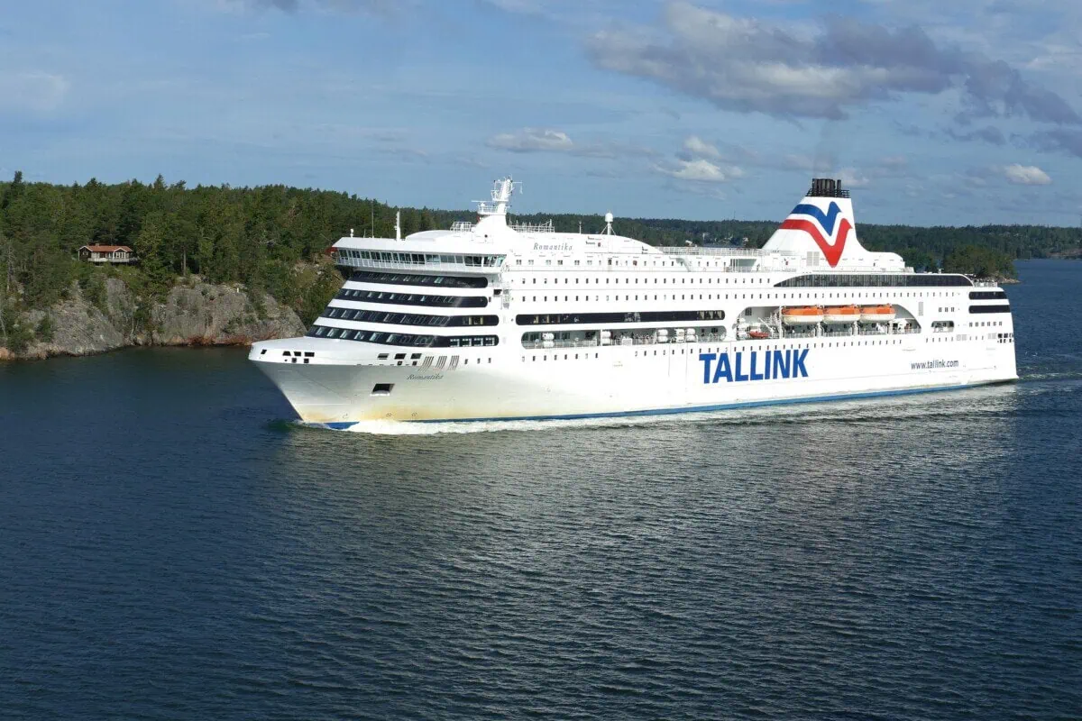 Tallink passenger ferry sailing through the Baltic Sea near Tallinn