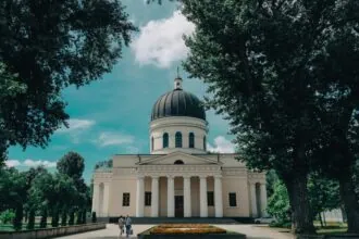 Nativity Cathedral in Cathedral Park in central Chișinău, Moldova