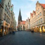 Prinzipalmarkt in Münster with St Lambert's Church