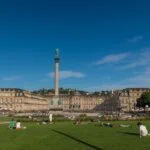 Schlossplatz in Stuttgart with the Jubilee Column and New Palace
